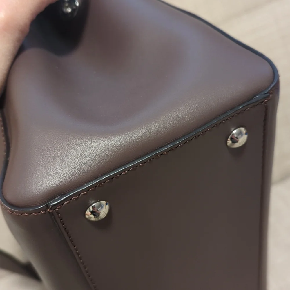 Fendi Chocolate Brown Leather Shoulder Bag with Silver Hardware - Picture 8 of 16
